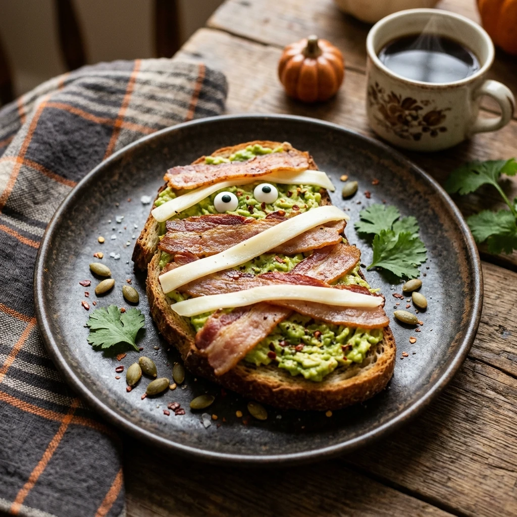 Halloween Breakfast - Mummy Avocado Toast Halloween