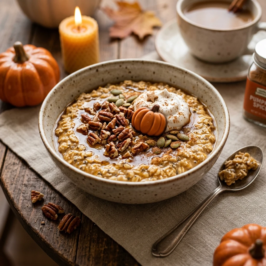 Halloween Breakfast - Pumpkin Spice Overnight Oats