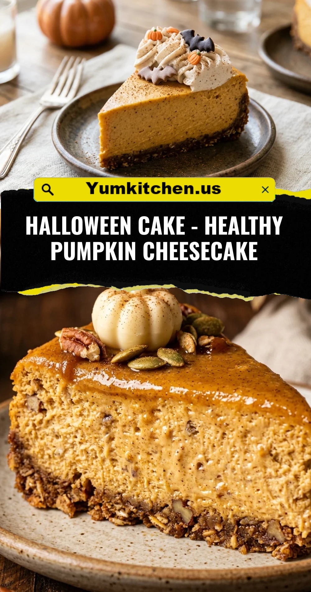 Halloween Cake - Healthy Pumpkin Cheesecake