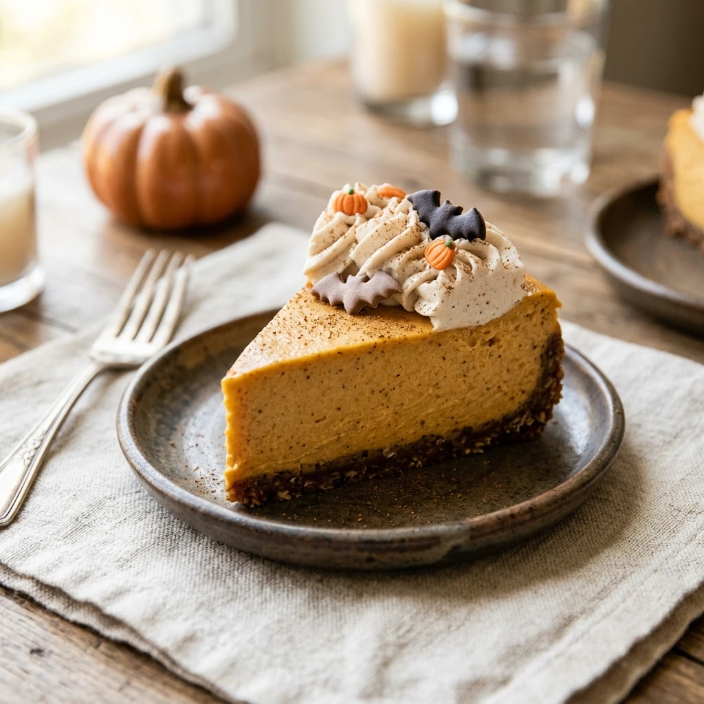 Halloween Cake - Healthy Pumpkin Cheesecake