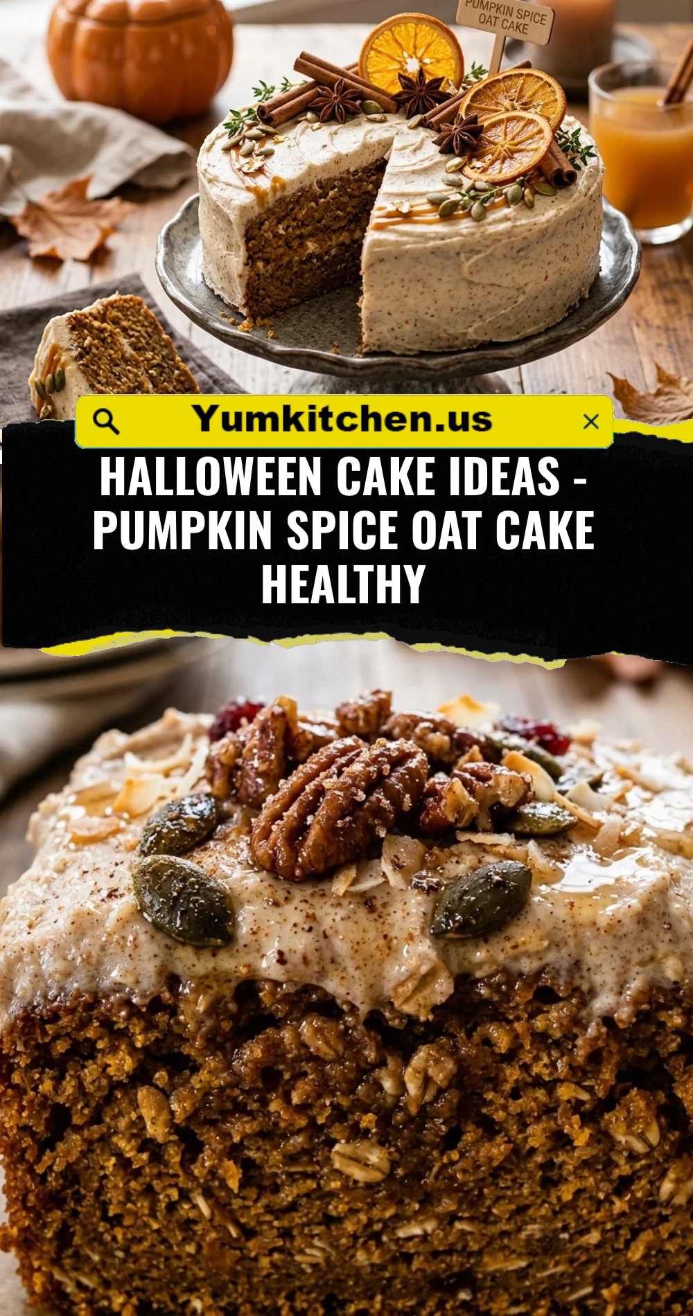 Halloween Cake Ideas - Pumpkin Spice Oat Cake Healthy