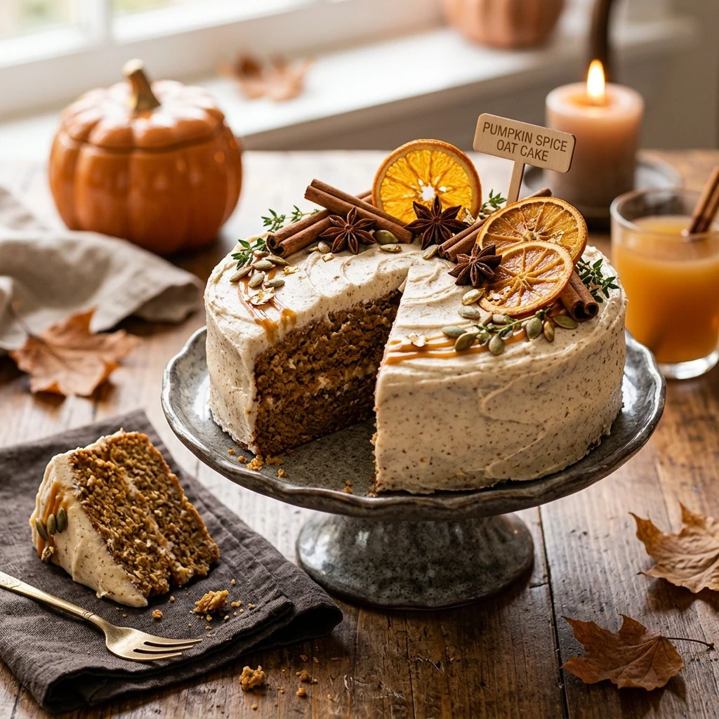 Halloween Cake Ideas - Pumpkin Spice Oat Cake Healthy