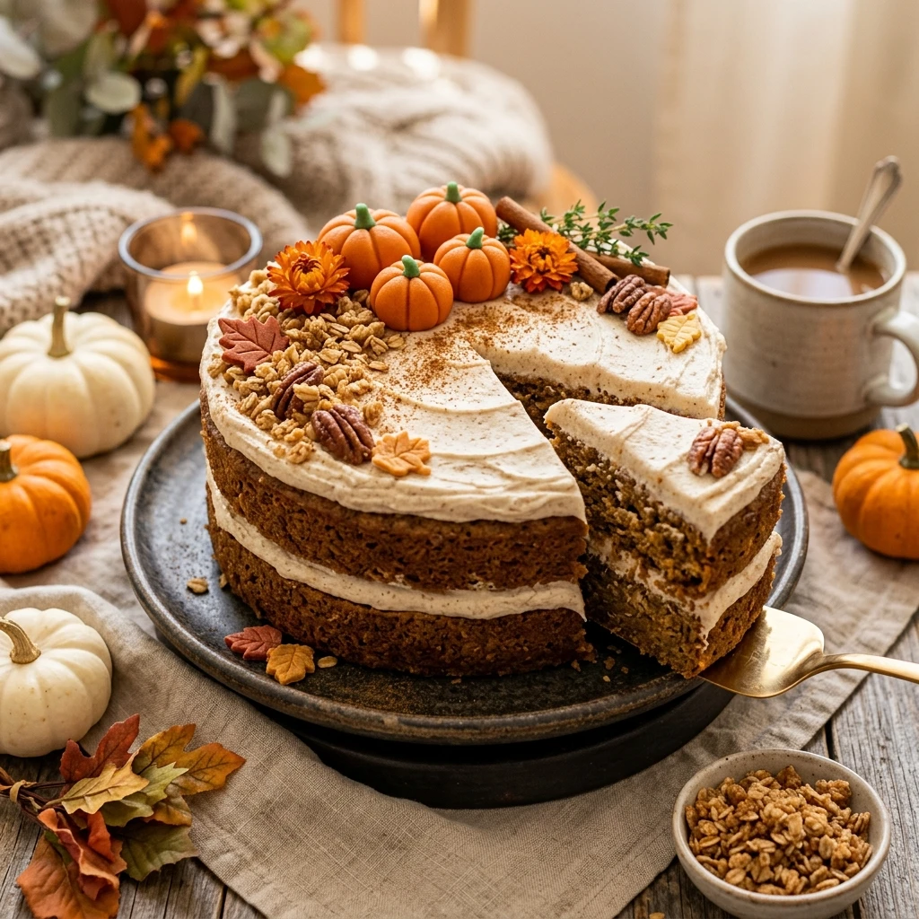 Halloween Cake Ideas - Pumpkin Spice Oat Cake