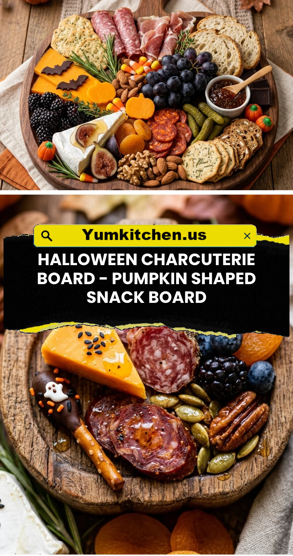 Halloween Charcuterie Board - Pumpkin Shaped Snack Board