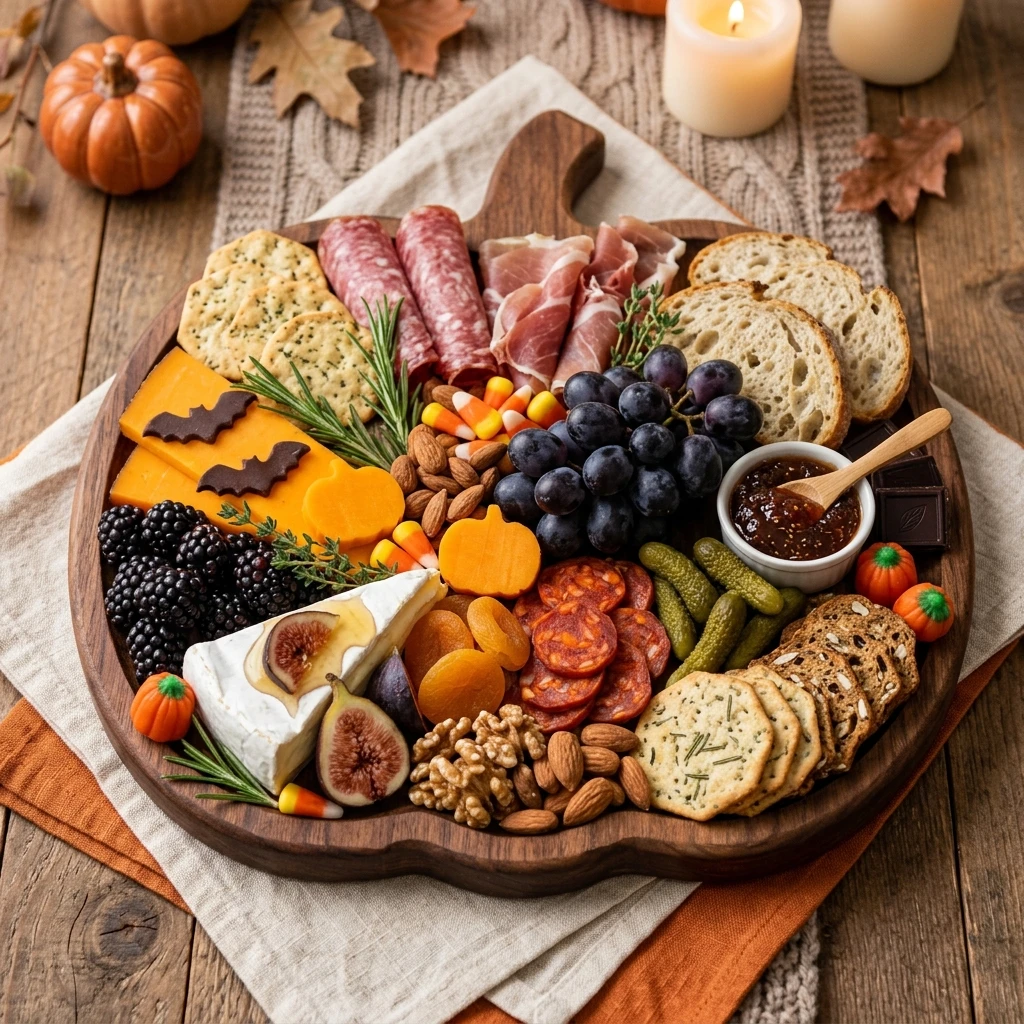 Halloween Charcuterie Board - Pumpkin Shaped Snack Board