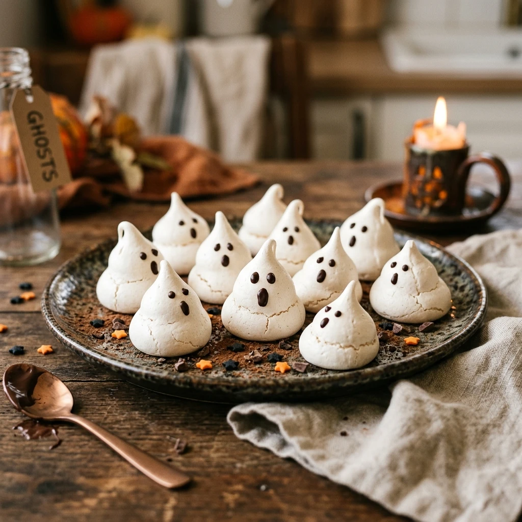 Halloween Desserts Easy - Ghost Meringue Cookies