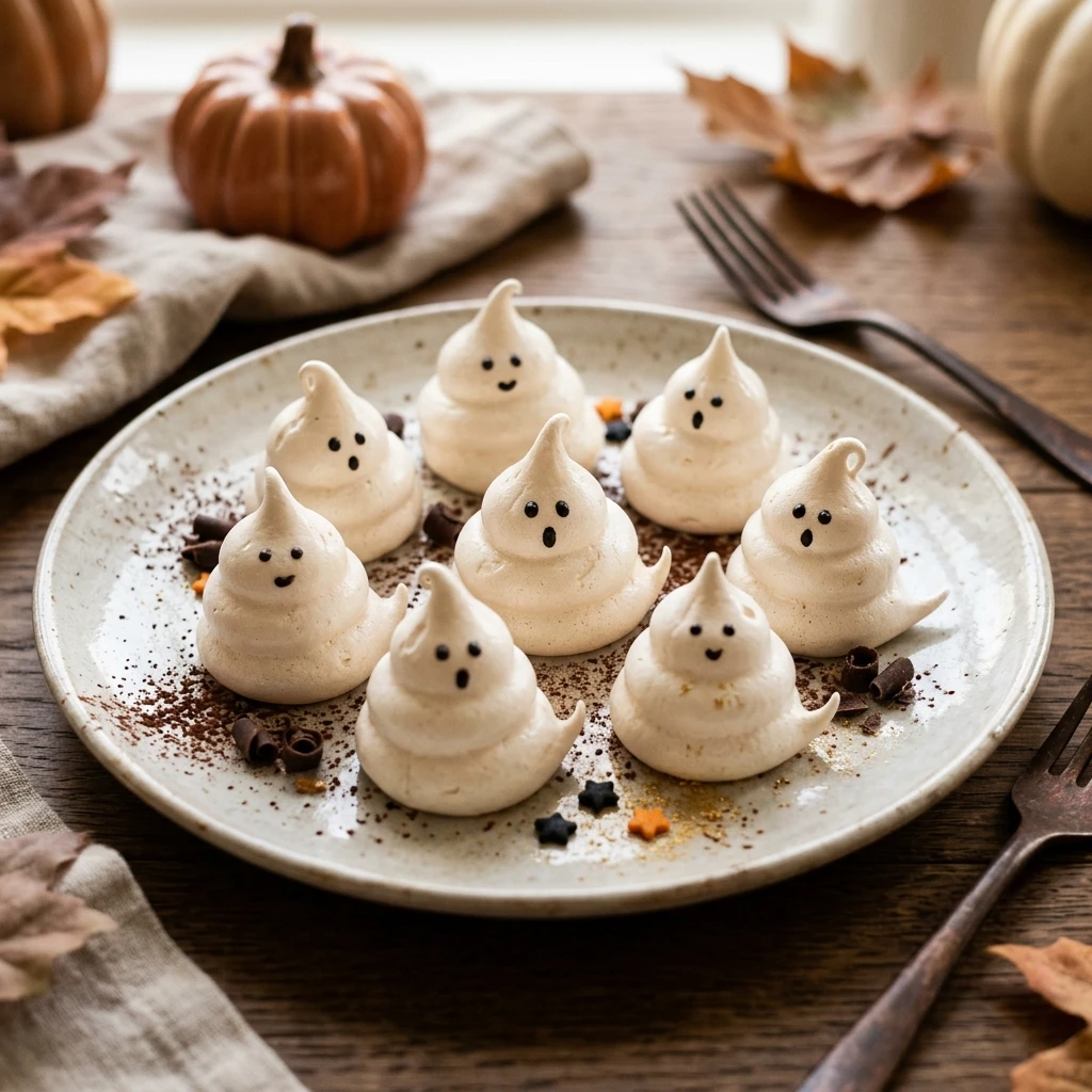 Halloween Desserts Easy - Ghost Meringue Cookies
