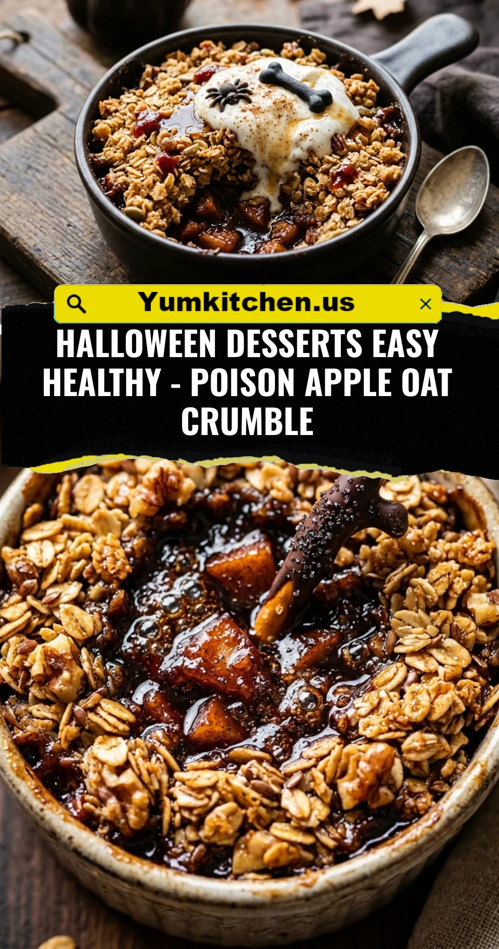 Halloween Desserts Easy Healthy - Poison Apple Oat Crumble