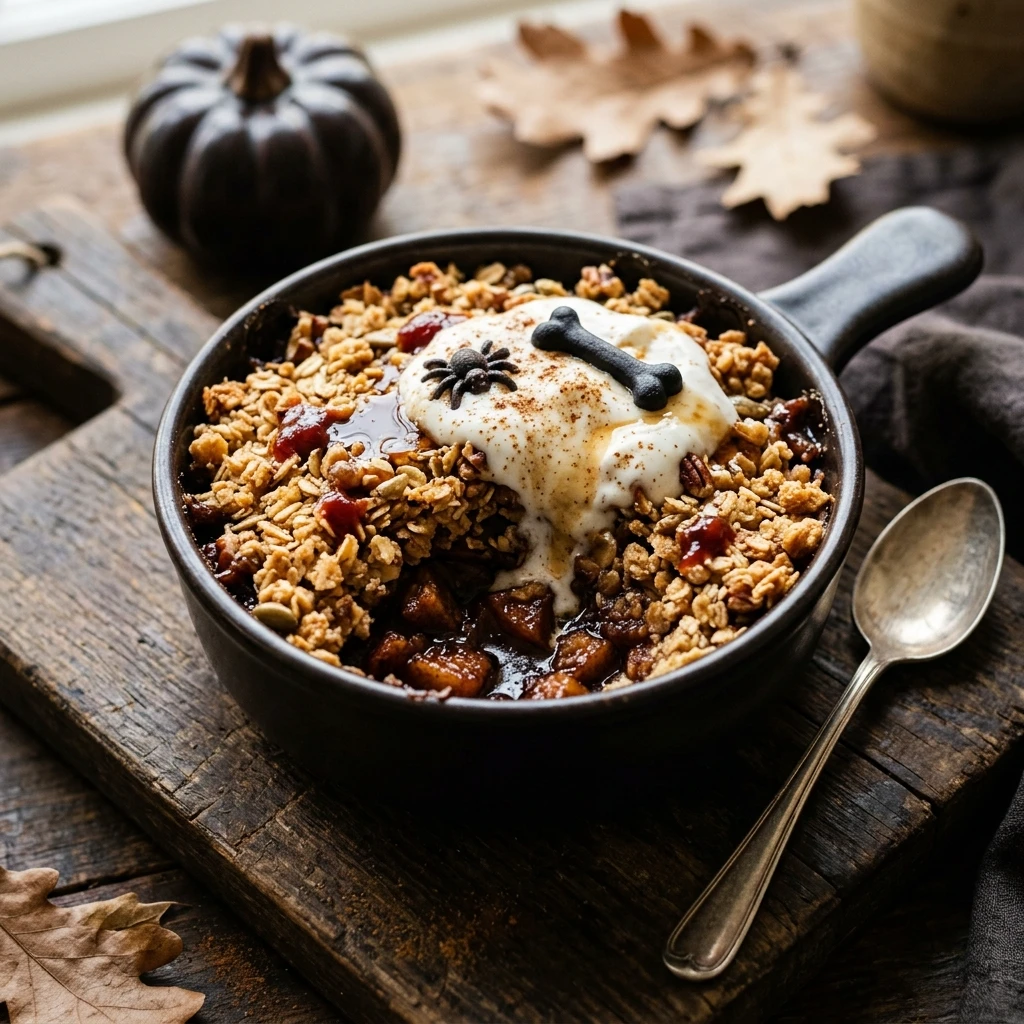 Halloween Desserts Easy Healthy - Poison Apple Oat Crumble