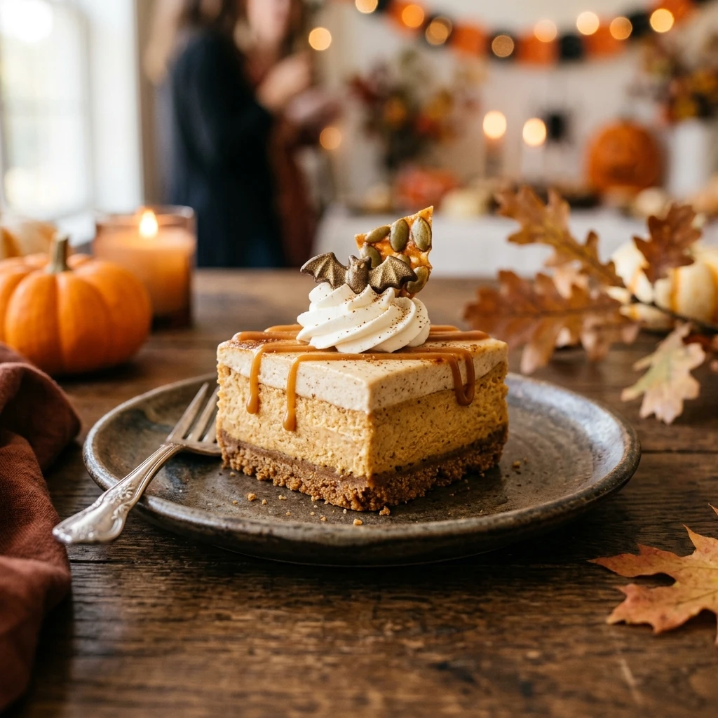Halloween Desserts For Parties - Pumpkin Cheesecake Bars
