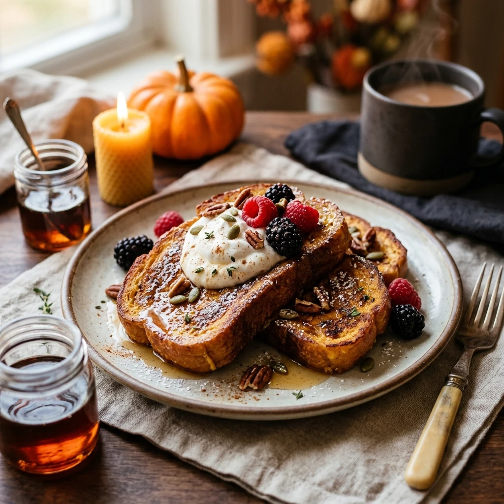 Halloween Dinner Ideas Healthy - Pumpkin Spice French Toast Breakfast