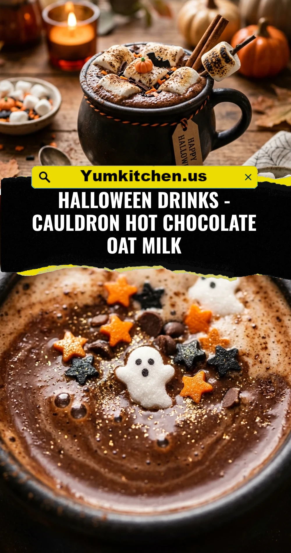 Halloween Drinks - Cauldron Hot Chocolate Oat Milk