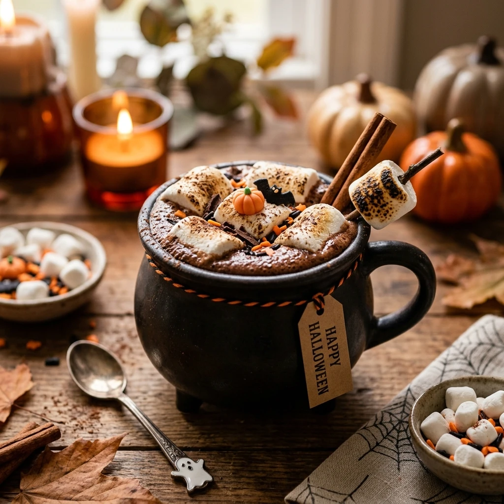 Halloween Drinks - Cauldron Hot Chocolate Oat Milk