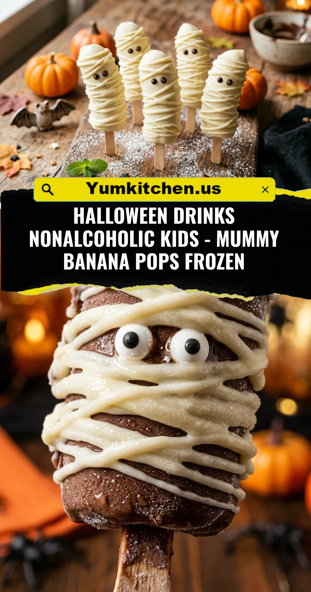 Halloween Drinks Nonalcoholic Kids - Mummy Banana Pops Frozen