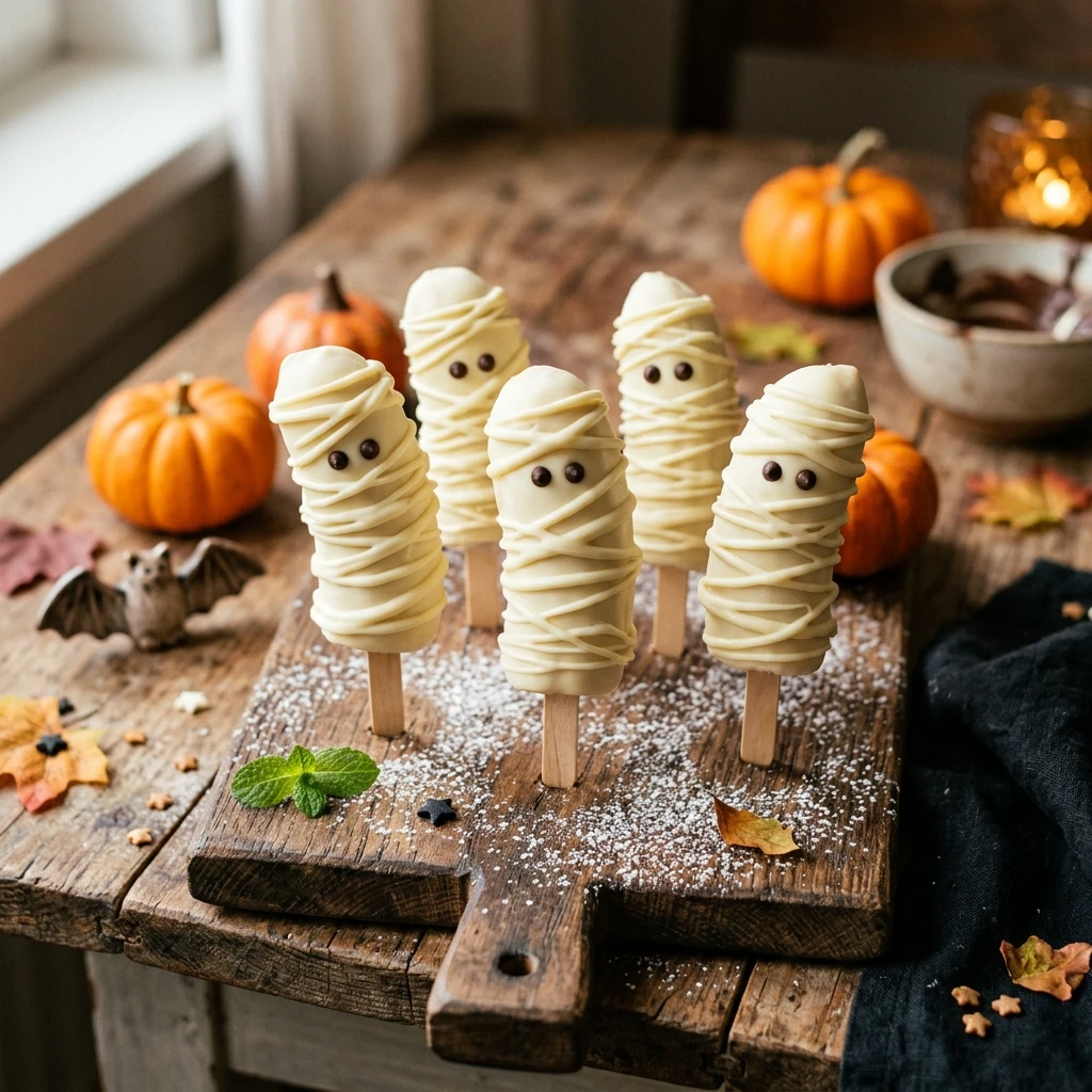 Halloween Drinks Nonalcoholic Kids - Mummy Banana Pops Frozen