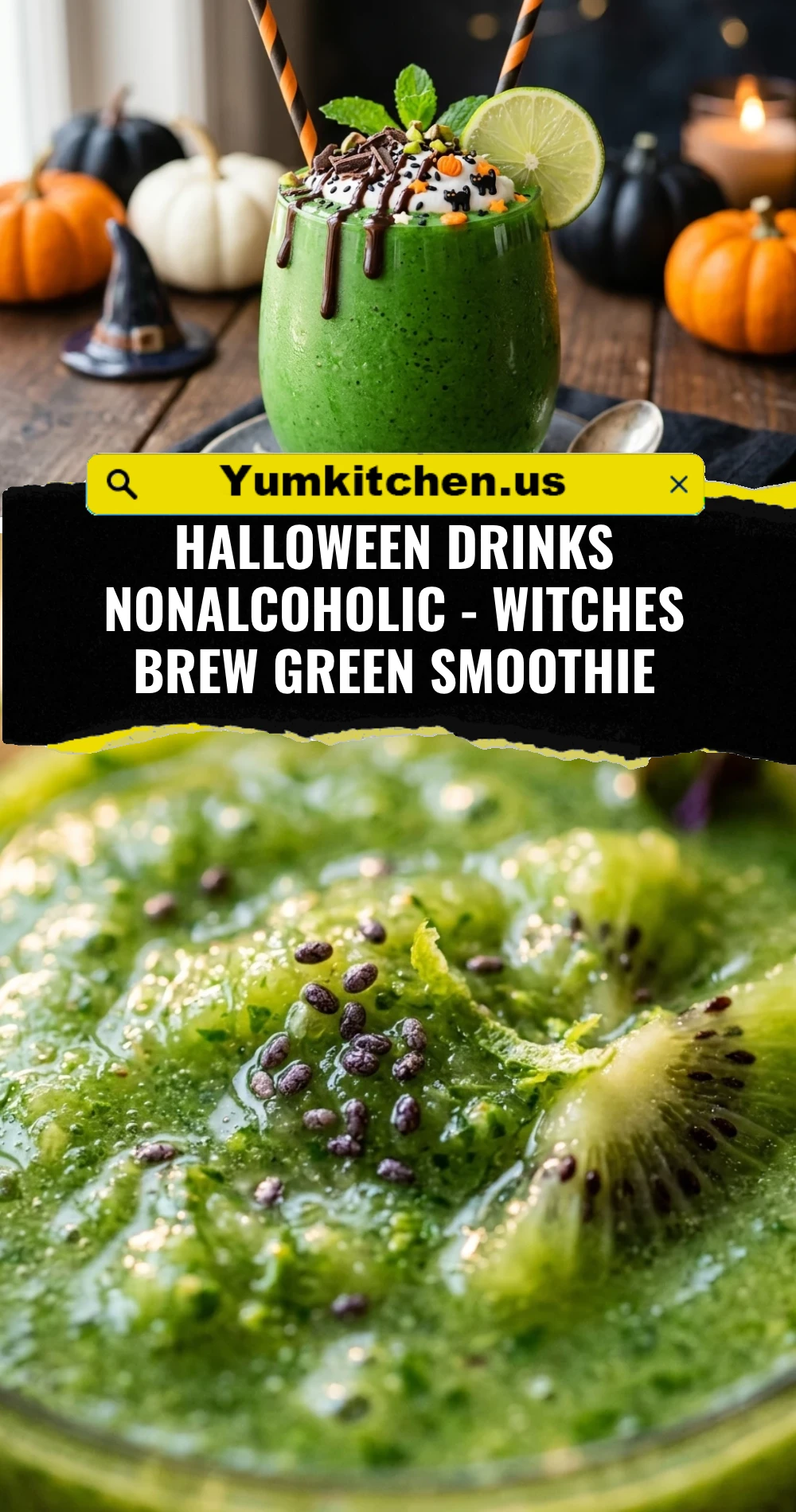 Halloween Drinks Nonalcoholic - Witches Brew Green Smoothie