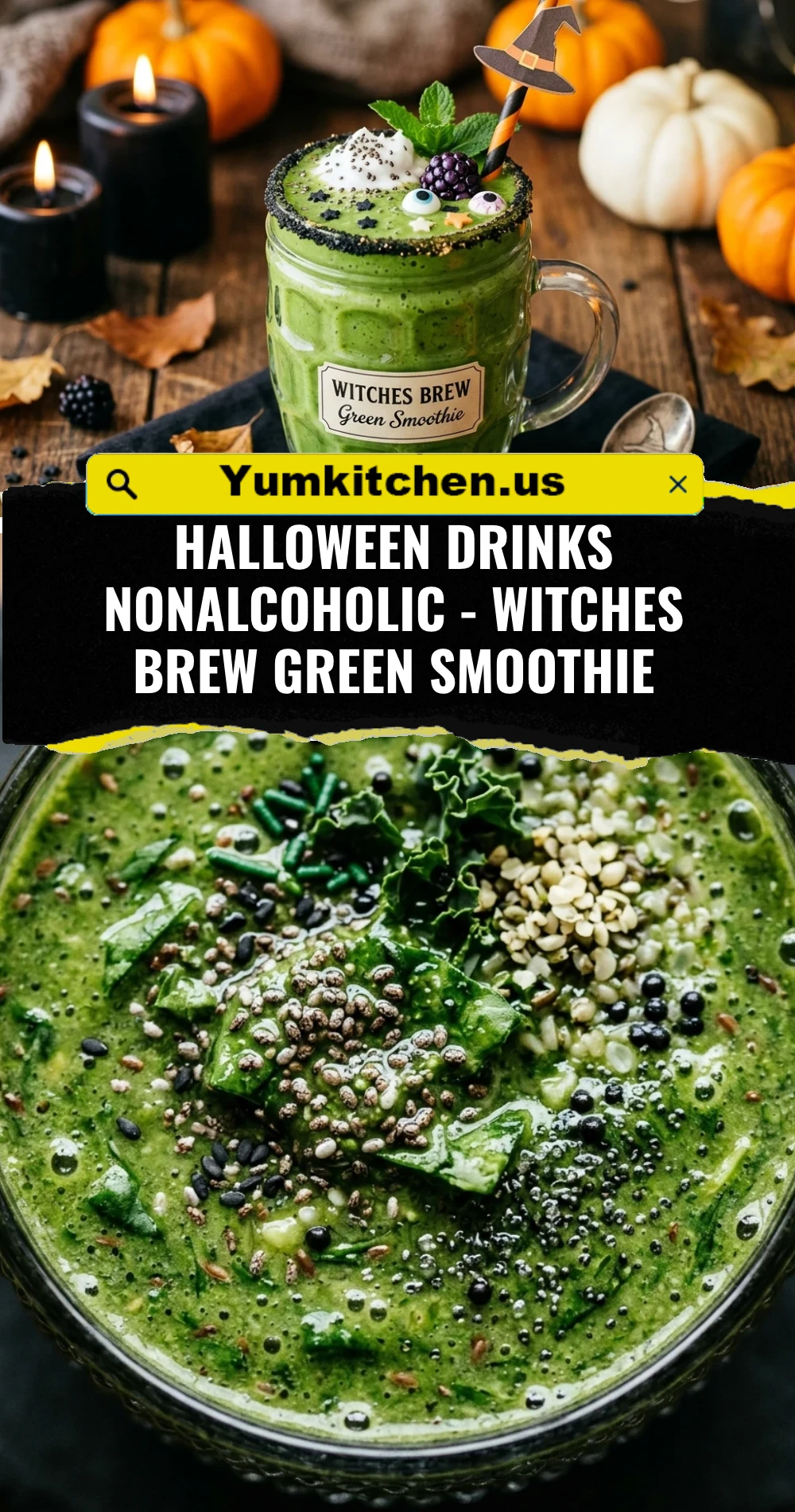 Halloween Drinks Nonalcoholic - Witches Brew Green Smoothie