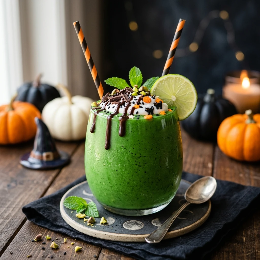 Halloween Drinks Nonalcoholic - Witches Brew Green Smoothie
