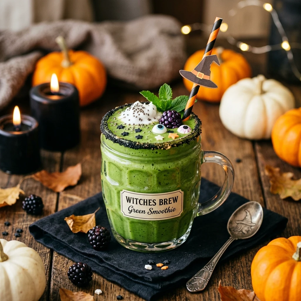 Halloween Drinks Nonalcoholic - Witches Brew Green Smoothie