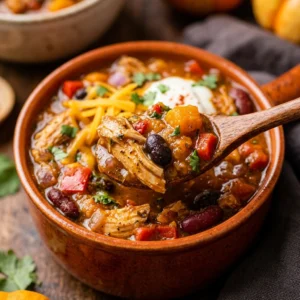 Halloween Food Ideas For Dinner – Pumpkin Chicken Chili