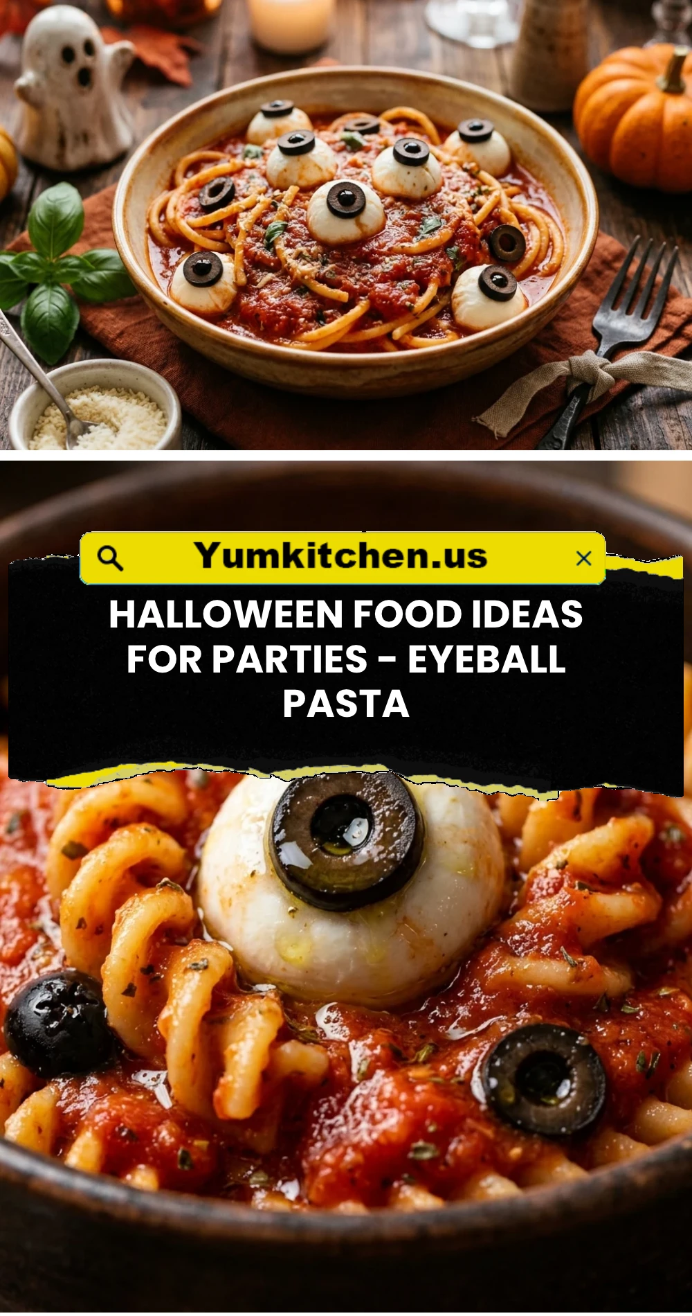 Halloween Food Ideas for Parties - Eyeball Pasta