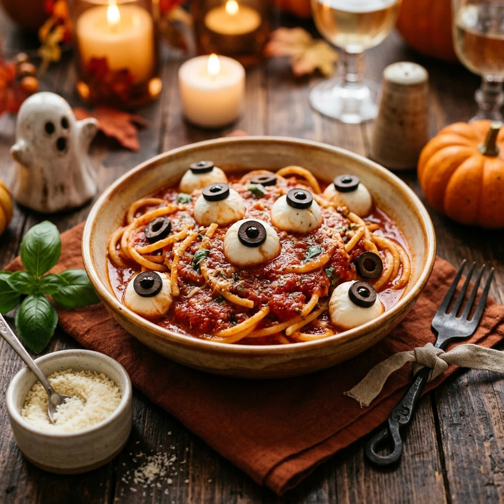Halloween Food Ideas for Parties - Eyeball Pasta