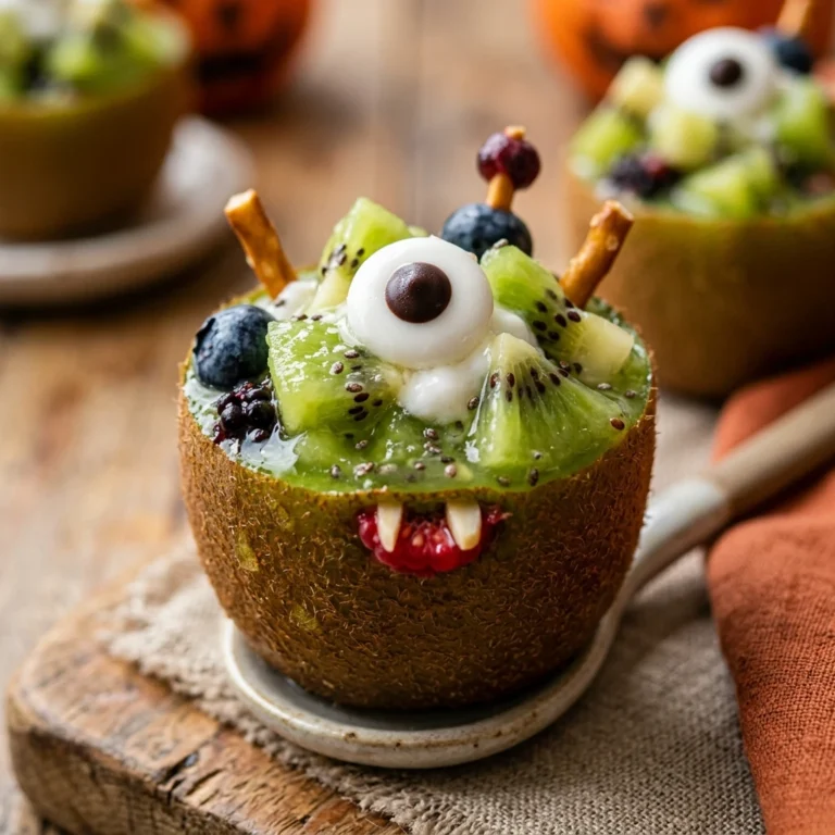 Halloween Lunch Ideas - Monster Kiwi Cups