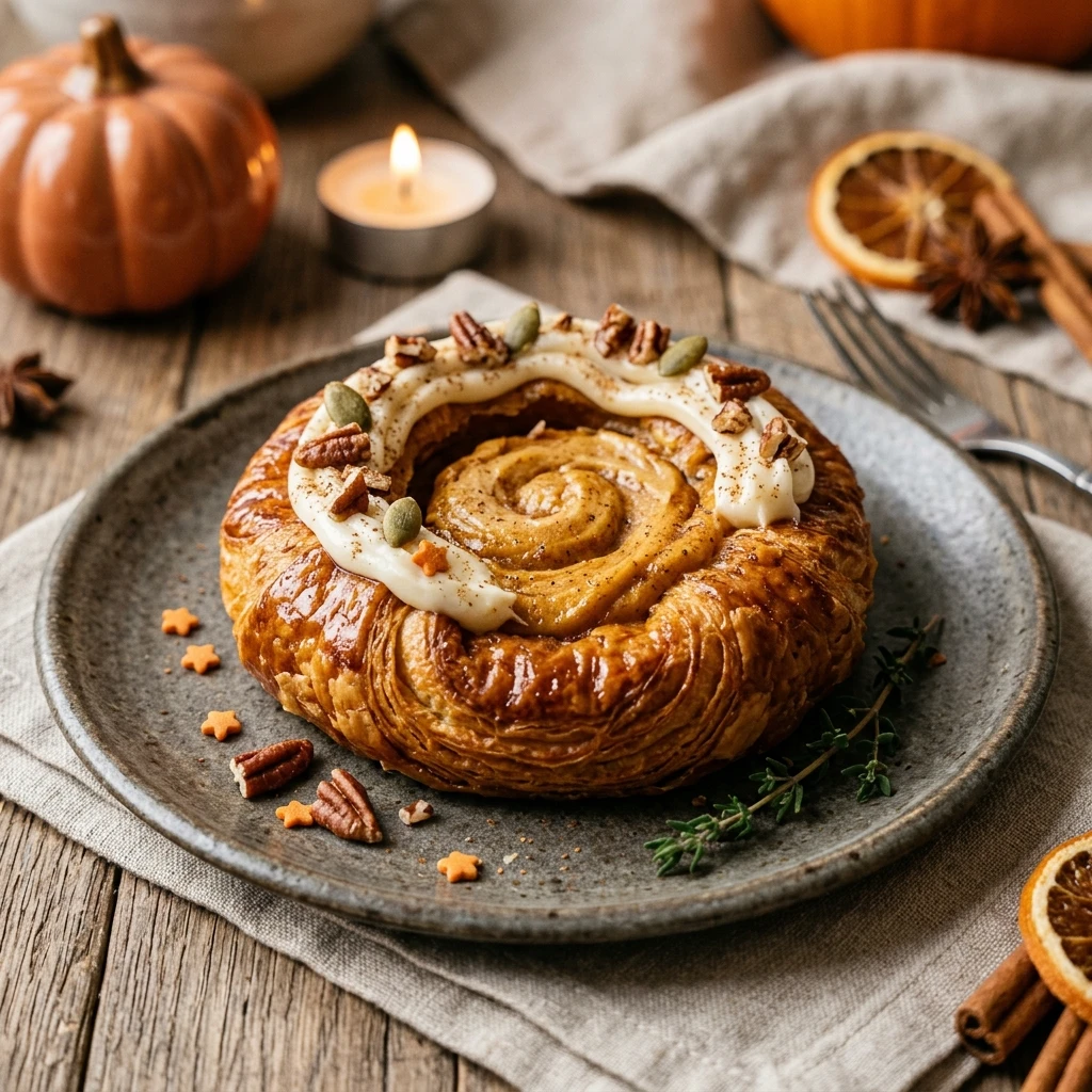 Halloween Lunch - Pumpkin Cream Cheese Danish