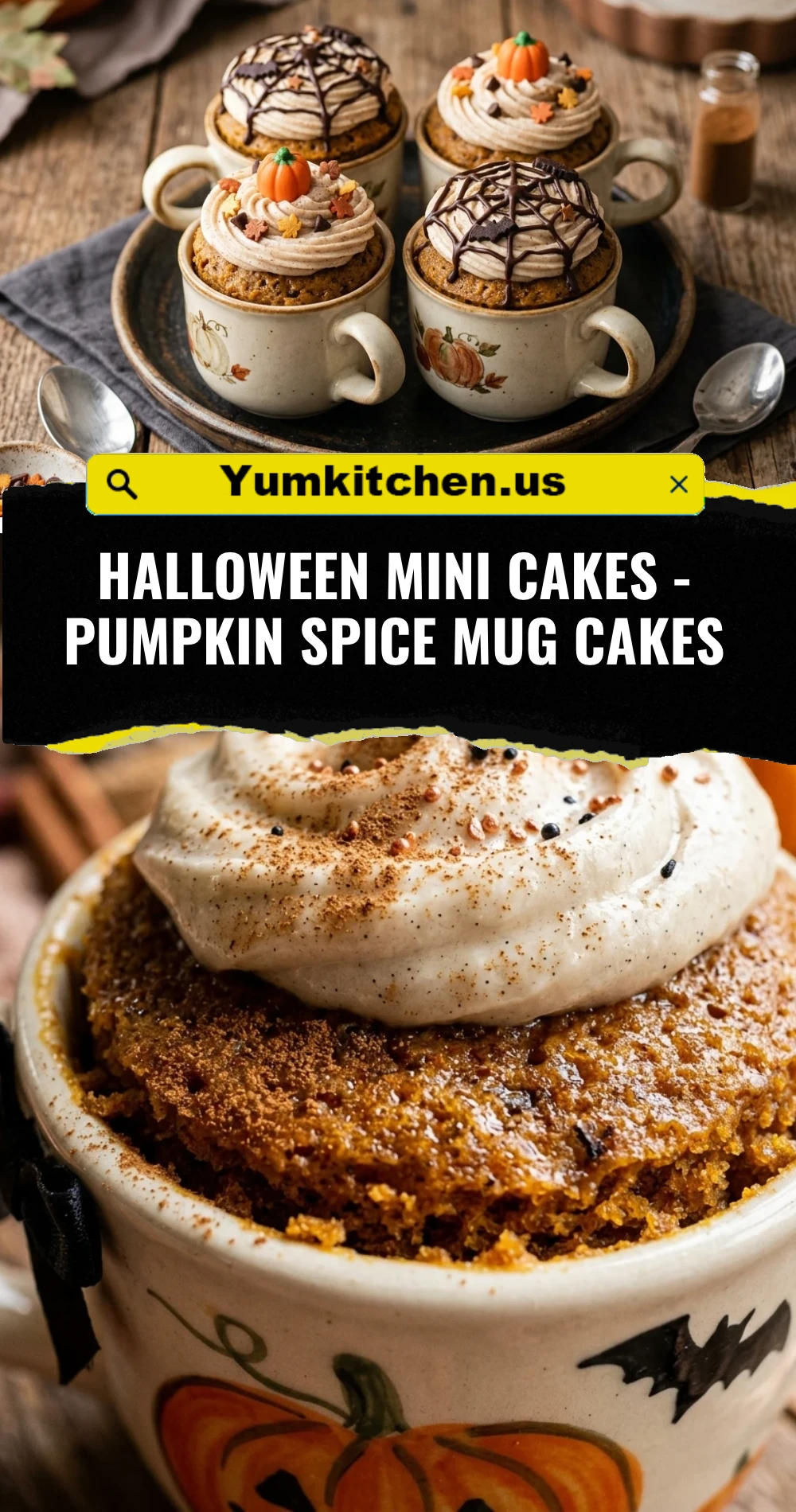 Halloween Mini Cakes - Pumpkin Spice Mug Cakes