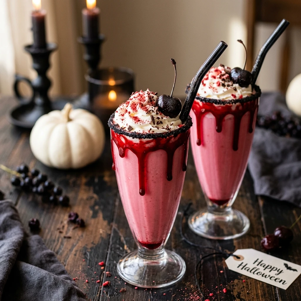 Halloween Party Drinks - Vampire Strawberry Milk