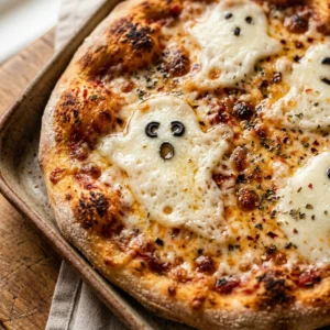 Halloween Pizza – Ghost Mozzarella Pizza