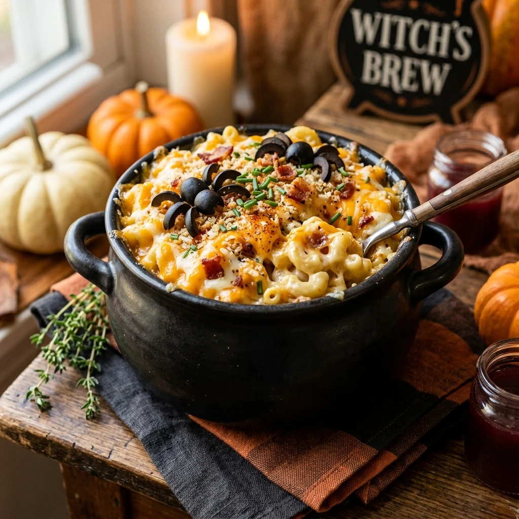 Halloween Potluck Ideas - Cauldron Mac & Cheese