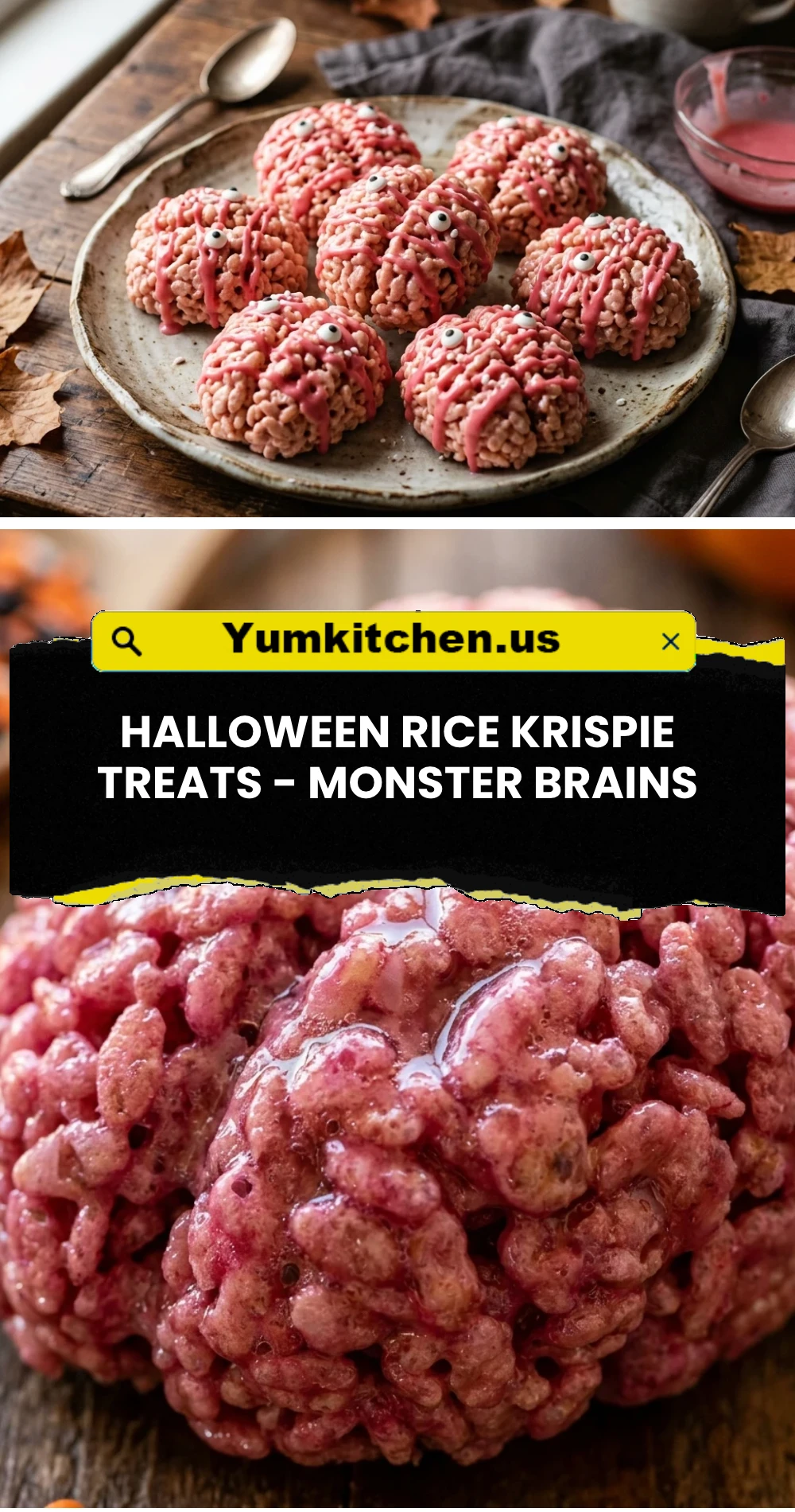 Halloween Rice Krispie Treats - Monster Brains