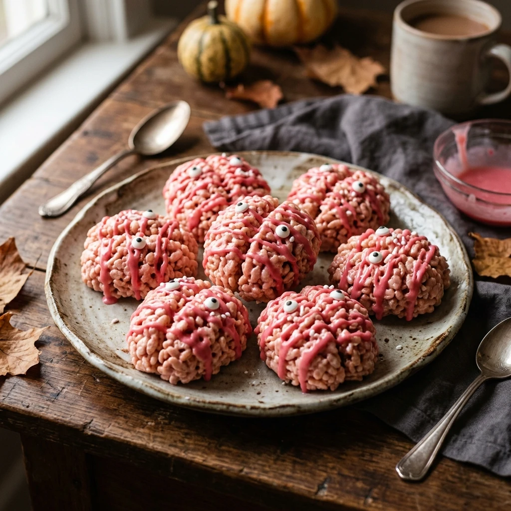 Halloween Rice Krispie Treats - Monster Brains