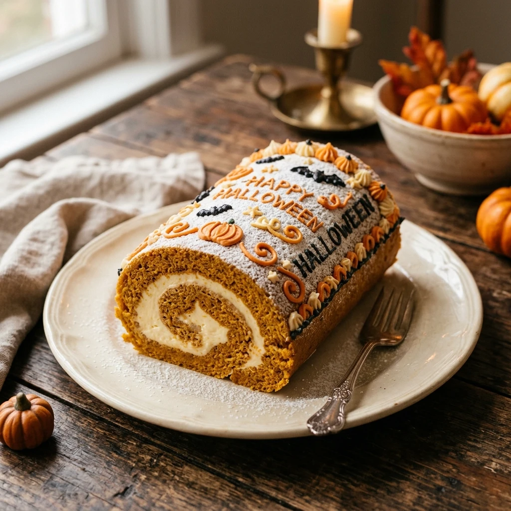 Halloween Vintage Cake - Pumpkin Roll Vintage Style