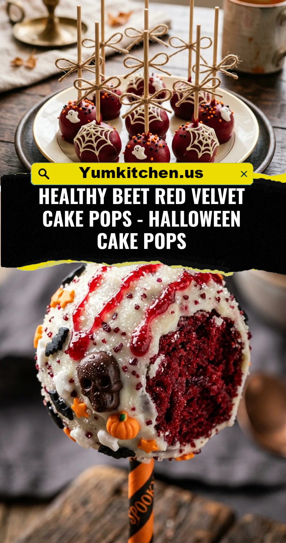 Healthy Beet Red Velvet Cake Pops - Halloween Cake Pops