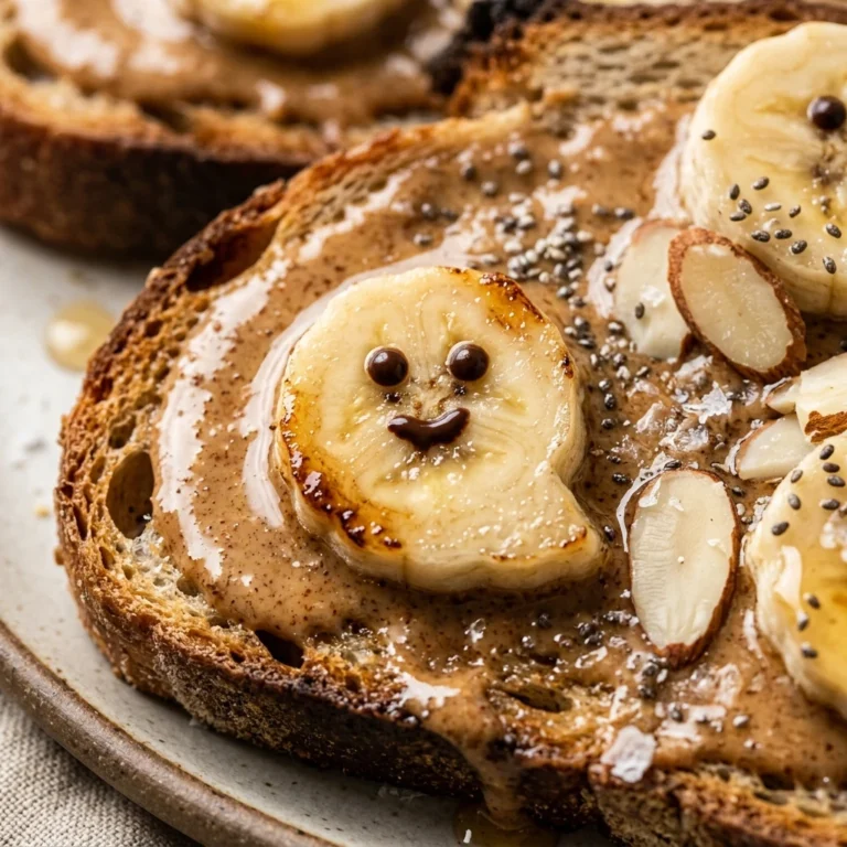 Healthy Ghost Toast - Banana & Almond Butter Breakfast