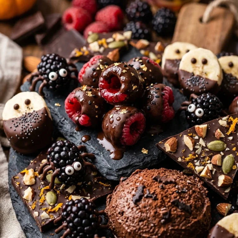 Healthy Halloween Dessert Board - Fruit & Dark Chocolate