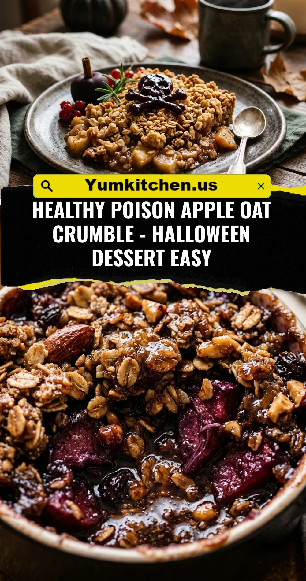 Healthy Poison Apple Oat Crumble - Halloween Dessert Easy