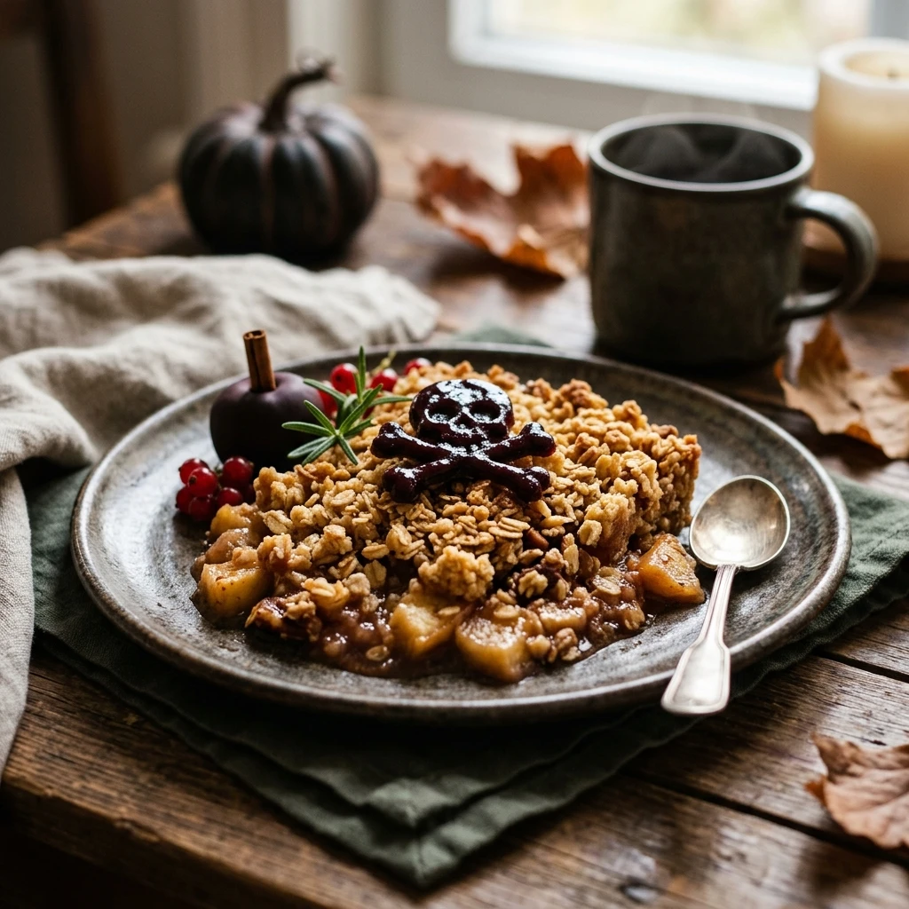 Healthy Poison Apple Oat Crumble - Halloween Dessert Easy
