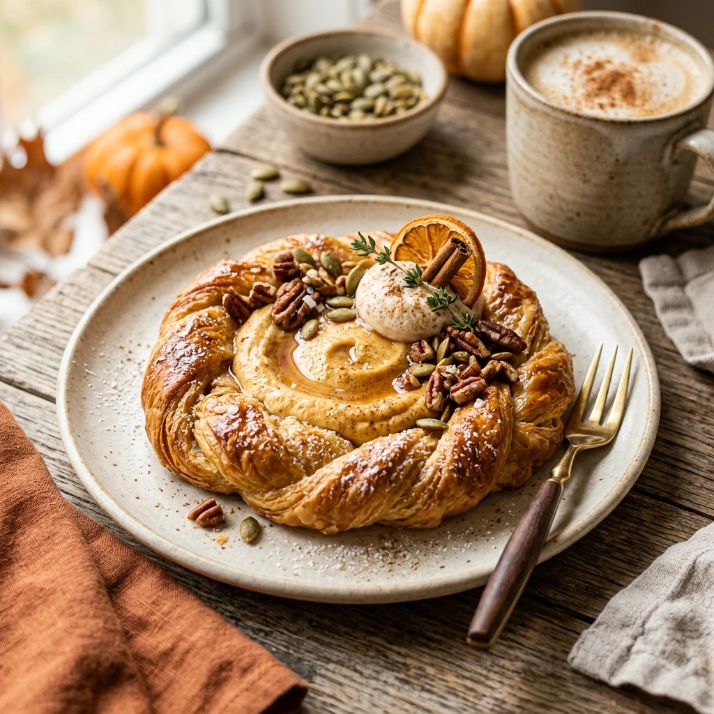 Healthy Pumpkin Cream Cheese Danish - Fall Breakfast