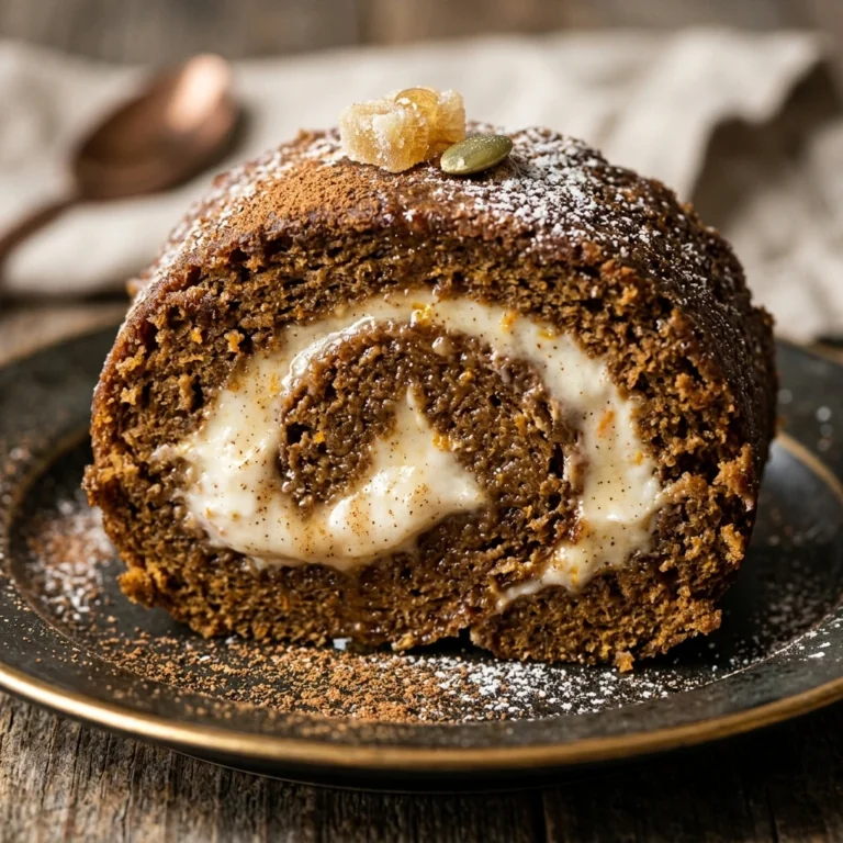 Healthy Pumpkin Roll Cake - Halloween Vintage Cake Style