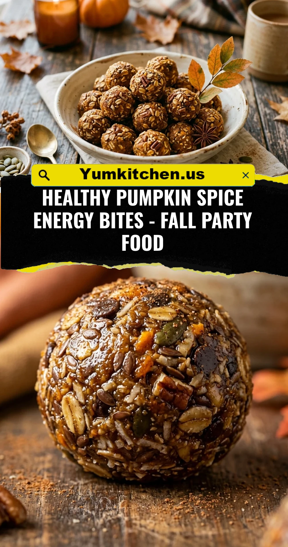 Healthy Pumpkin Spice Energy Bites - Fall Party Food