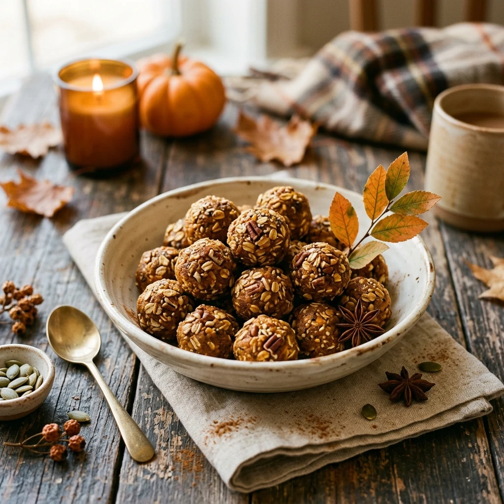 Healthy Pumpkin Spice Energy Bites - Fall Party Food