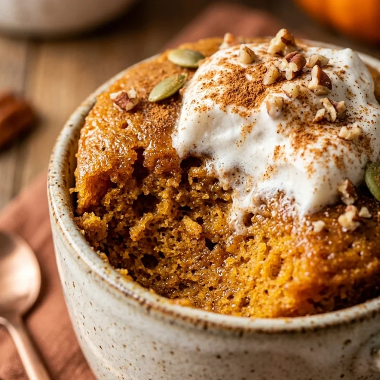 Healthy Pumpkin Spice Mug Cake - Easy Halloween Desserts For One