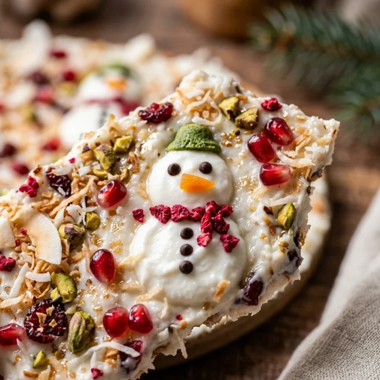 Healthy Snowman Yogurt Bark - Christmas Dessert For Parties