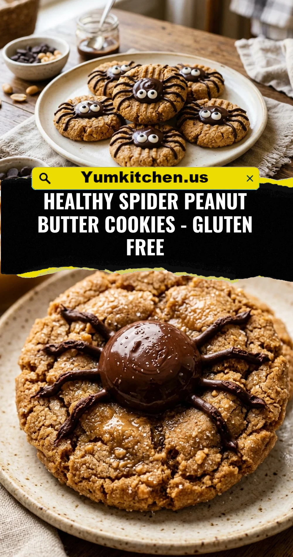 Healthy Spider Peanut Butter Cookies - Gluten Free