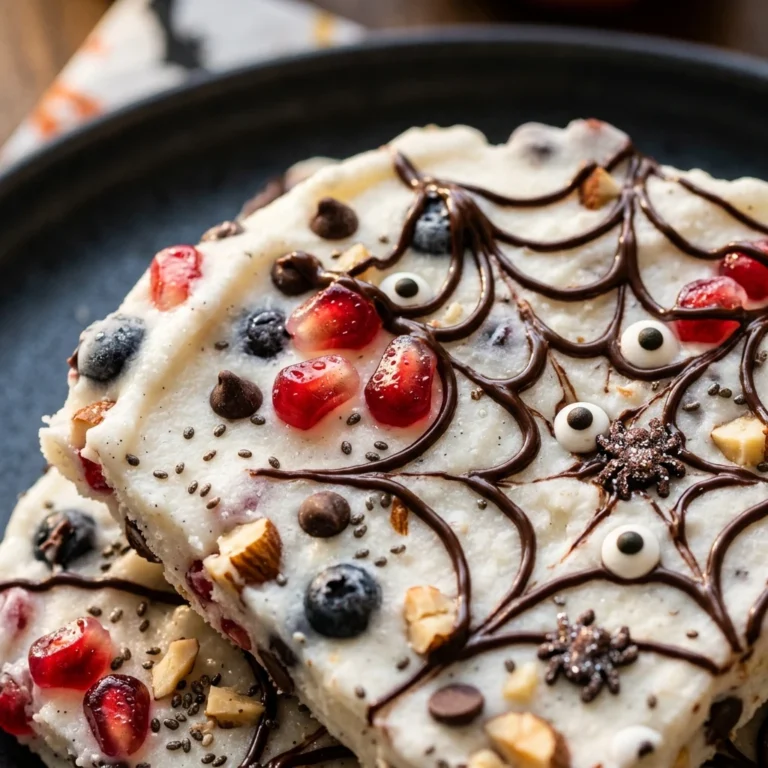 Healthy Spiderweb Greek Yogurt Bark - Halloween Dessert
