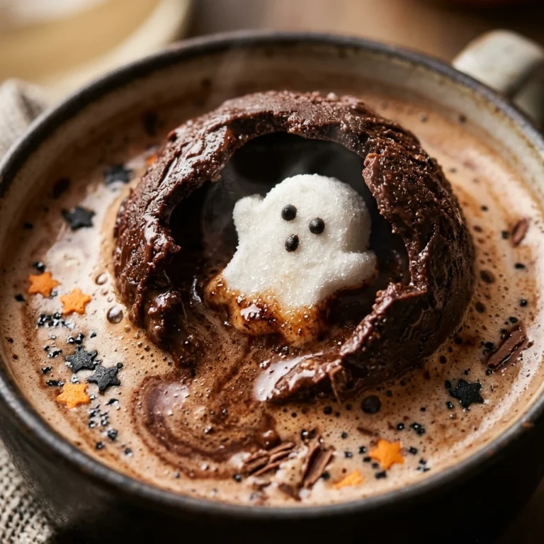 Healthy Spooky Hot Chocolate Bombs - Halloween Drinks