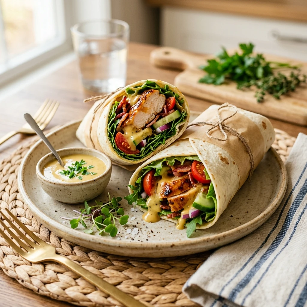 Honey Mustard Chicken Wraps 15 Minute